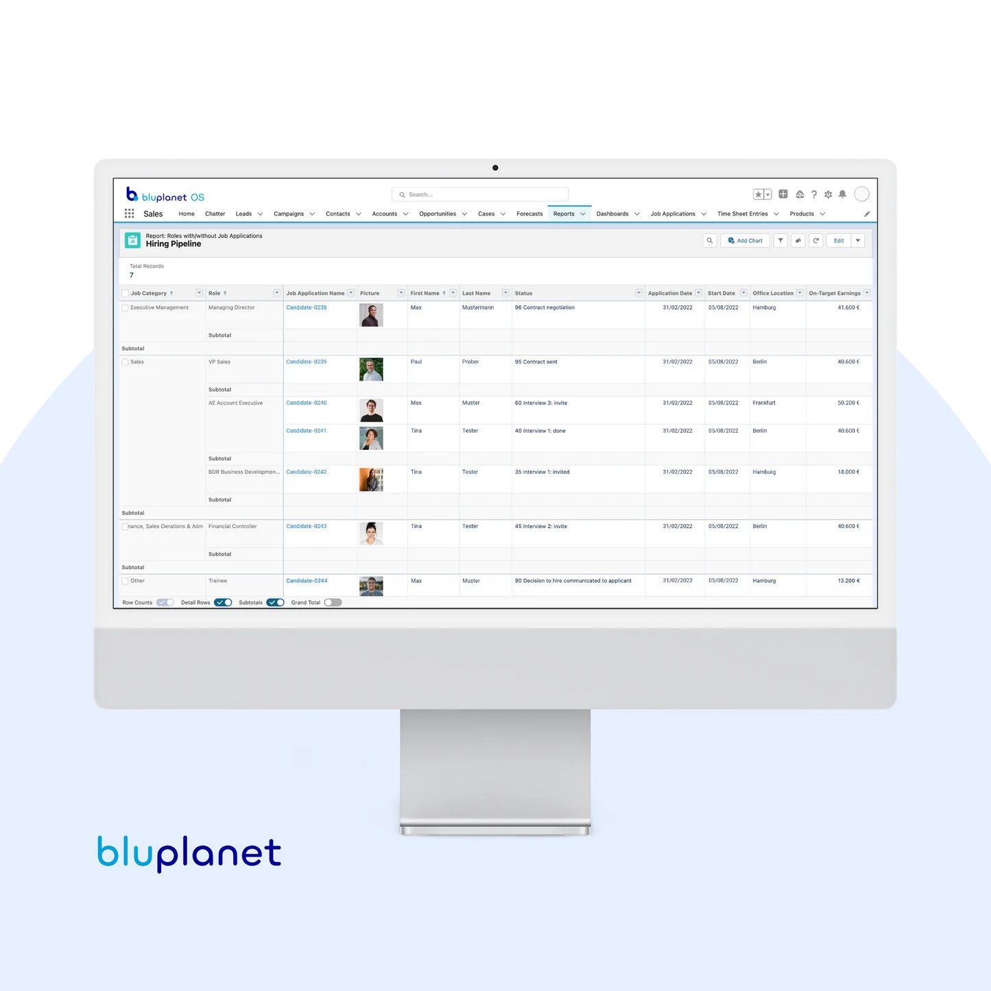 bluplanet OS: Salesforce Add-on (ATS + Finance + Prof. Services)